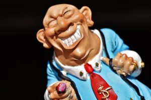 money shark, businessman, greed for money, rich, showy, figure, fun, funny, decoration